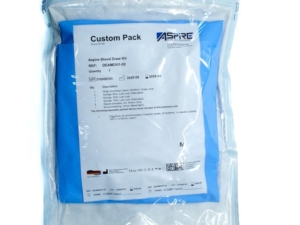Blood draw kit package for medical testing and diagnostics from Aspire Medical, designed for reliable and efficient blood sample collection.